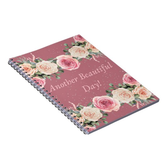 Ein weiteres schönes Day Pink Rose Floral Notebook Notizblock (Rechte Seite)