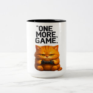 Ein weiteres Spiel Lustige Orange Katze Gamer Kuns Zweifarbige Tasse