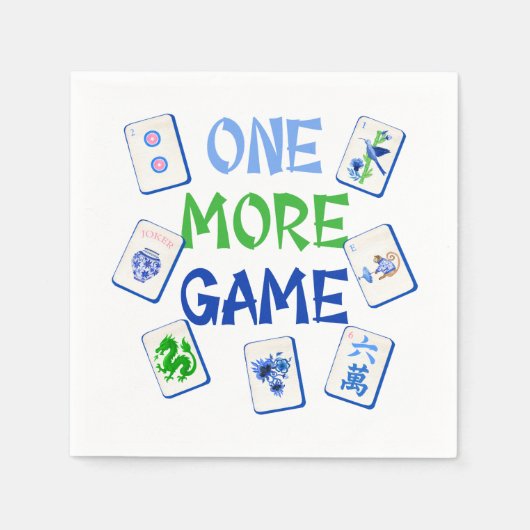 Ein weiteres Spiel Mahjong Wasserfarbe Tiles Serviette (Vorderseite)