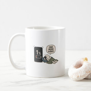 Ein weiteres Video – Lustiges Handy-Akkustand-Meme Kaffeetasse