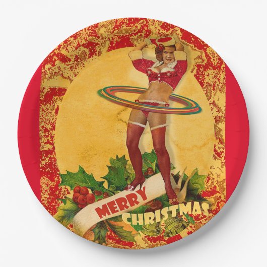 Ein weiteres Weihnachtsfest-Button Pappteller (Vorderseite)