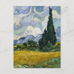 Ein Weizenfeld mit Zypressen Van Gogh Feiertagspostkarte