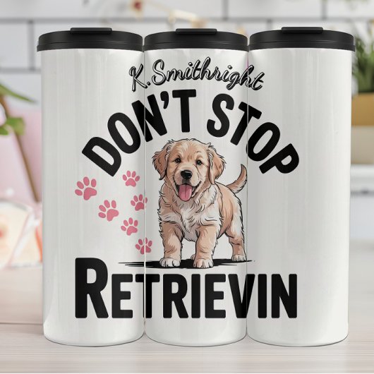 Ein Welpe, das nicht aufhören wird, zurückzukommen Thermosbecher