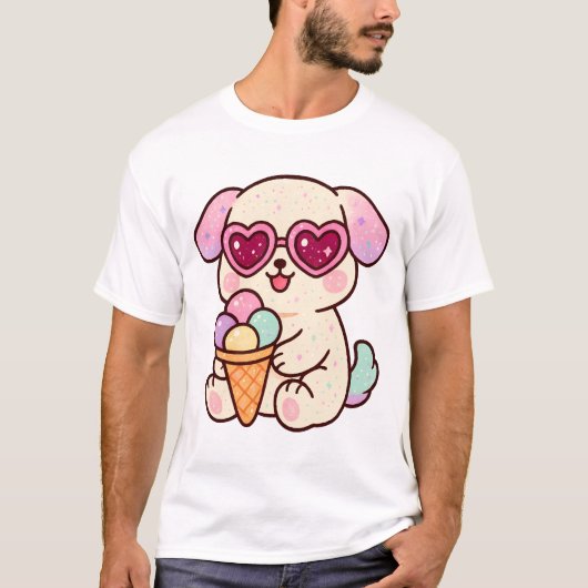 Ein Welpe mit Eis T-Shirt (Vorderseite)