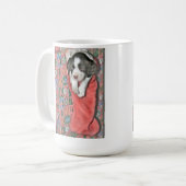 Ein Welpe zu Weihnachten Kaffeetasse (Vorderseite Links)