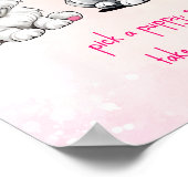 Ein Welpen-Party-Zeichen in niedlichem Rosa Welpen Poster (Ecke)