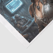 Ein Weltraum-Kuh-Mädchen in einer Galaxie-Bar Seidenpapier (Ausschnitt)