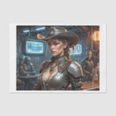 Ein Weltraum-Kuh-Mädchen in einer Galaxie-Bar Seidenpapier (Vorderseite)