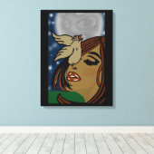 Ein wenig Birdy erzählte mir Canvas drucken Leinwanddruck (Insitu (Holzboden))