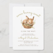Ein wenig Bunny Sweet QR Code Neutral Baby Shower Einladung (Vorderseite)