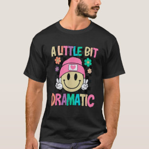 Ein wenig dramatische Retro-Blume lächeln Gesicht T-Shirt