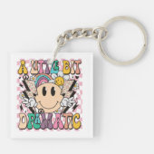 Ein wenig dramatisches, lustiges Groovy-Sprichwort Schlüsselanhänger (Rückseite)