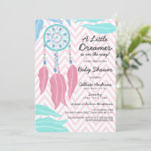 Ein wenig Dreamer Quote Dreamcatcher Baby Dusche Einladung (Stehend Vorderseite)