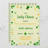 Ein wenig Glück Armlehne Clover Baby Dusche Einladung (Vorne/Hinten)