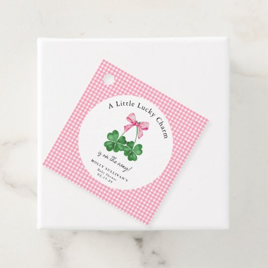 Ein wenig Glück Kleeblatt Babydusche Geschenkanhänger (Beispiel)