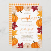 Ein wenig Kürbis Herbst Babydusche Einladung (Vorne/Hinten)
