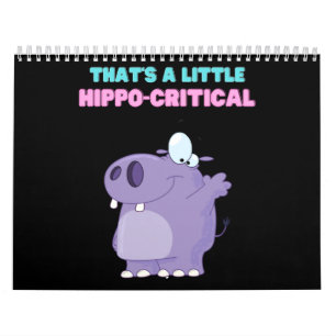 Ein wenig Lila Hippo Kritischer Funny Hippopotamus Kalender