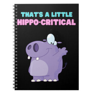 Ein wenig Lila Hippo Kritischer Funny Hippopotamus Notizblock