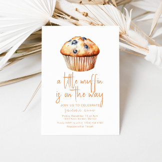 Ein wenig Muffin ist auf dem Weg, mit der Baby-Dus Einladung
