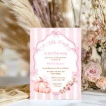 Ein wenig Pumpkin Fall Pink Baby Dusche Einladung