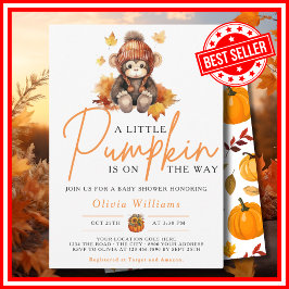 Ein wenig Pumpkin Herbst Autumn MONKEY Baby Shower Einladung
