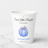 Ein wenig Pumpkin Herbst Blue Boy Baby Dusche Pappbecher (Vorderseite)