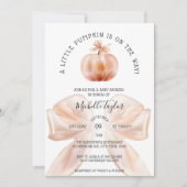 Ein wenig Pumpkin Herbst Floral Baby Dusche Einladung (Vorderseite)