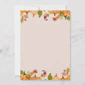 Ein wenig Pumpkin Herbst Floral Baby Dusche Einladung (Rückseite)