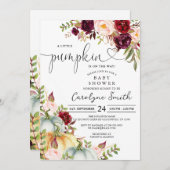 Ein wenig Pumpkin Herbst Floral Baby Dusche Einladung (Vorne/Hinten)