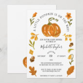 Ein wenig Pumpkin Herbst Floral Baby Dusche Einladung (Vorne/Hinten)