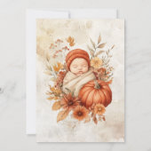 Ein wenig Pumpkin Herbst Floral Baby Dusche Einladung (Rückseite)