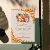 Ein wenig Pumpkin Herbst Floral Baby Dusche Einladung