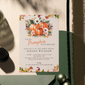 Ein wenig Pumpkin Herbst Floral Baby Dusche Einladung