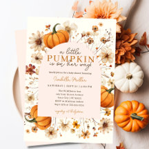 Ein wenig Pumpkin Herbst Floral Baby Dusche