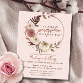 Ein wenig Pumpkin Herbst Floral Baby Dusche Einladung