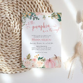 Ein wenig Pumpkin Herbst Floral Baby Dusche Einladung