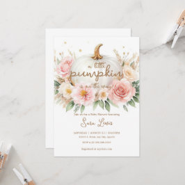 Ein wenig Pumpkin Herbst Floral Baby Dusche Einladung