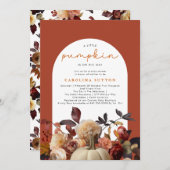Ein wenig Pumpkin Herbst Floral Baby Dusche Einladung (Vorne/Hinten)