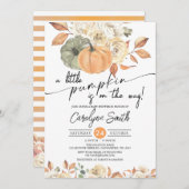 Ein wenig Pumpkin Herbst Floral Baby Dusche Einladung (Vorne/Hinten)