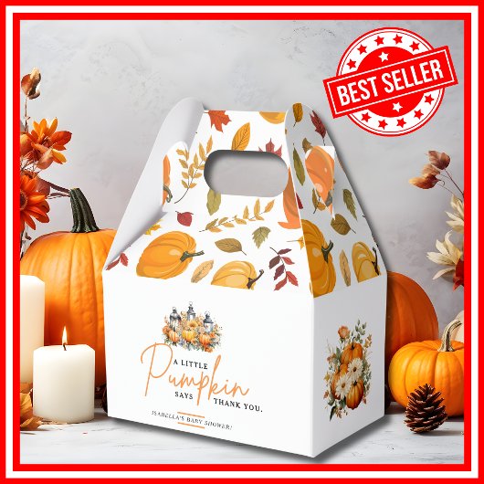 Ein wenig Pumpkin Herbst Floral Baby Dusche Geschenkschachtel