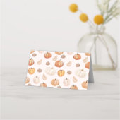 Ein wenig Pumpkin Herbst Floral Baby Dusche Platzkarte (Rückseite)