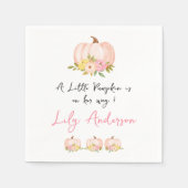 Ein wenig Pumpkin Herbst Floral Baby Dusche Serviette (Vorderseite)