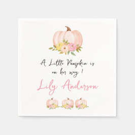 Ein wenig Pumpkin Herbst Floral Baby Dusche Serviette