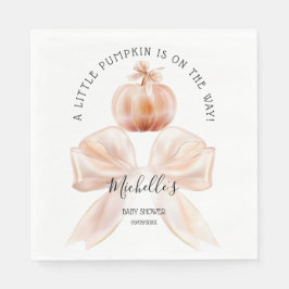 Ein wenig Pumpkin Herbst Floral Baby Dusche Serviette