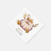 Ein wenig Pumpkin Herbst Floral Baby Dusche Serviette (Ecke)