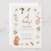 Ein wenig Pumpkin Herbst Floral Babydusche Einladung (Vorne/Hinten)