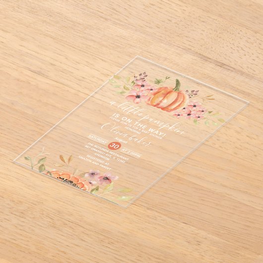 Ein wenig Pumpkin Herbst Herbst Blütendusche Acryleinladungen (Ablage )