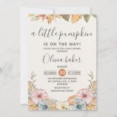 Ein wenig Pumpkin Herbst Herbst Blütendusche Einladung (Vorderseite)