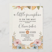 Ein wenig Pumpkin Herbst Herbst Blütendusche Einladung (Vorne/Hinten)