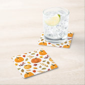 Ein wenig Pumpkin Herbst Herbst Blütendusche Rechteckiger Pappuntersetzer (Vor Ort)